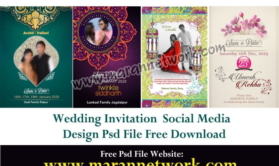 Wedding Invitation Social media Design Psd File Free Download