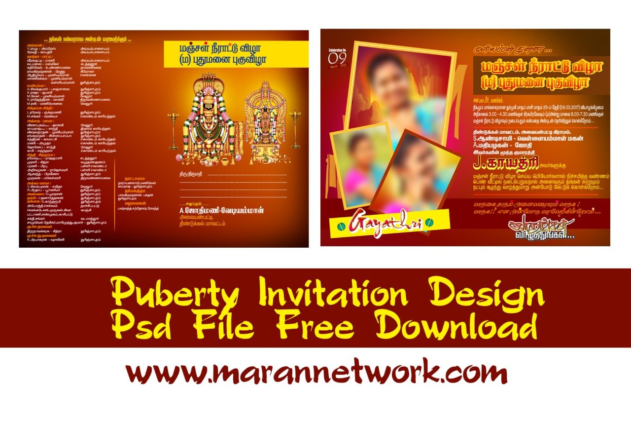 Puberty Invitation Design Psd FileFree Download – Maran Network