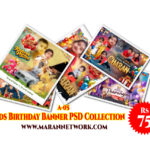 Kids Birthday Banner PSD Collection 